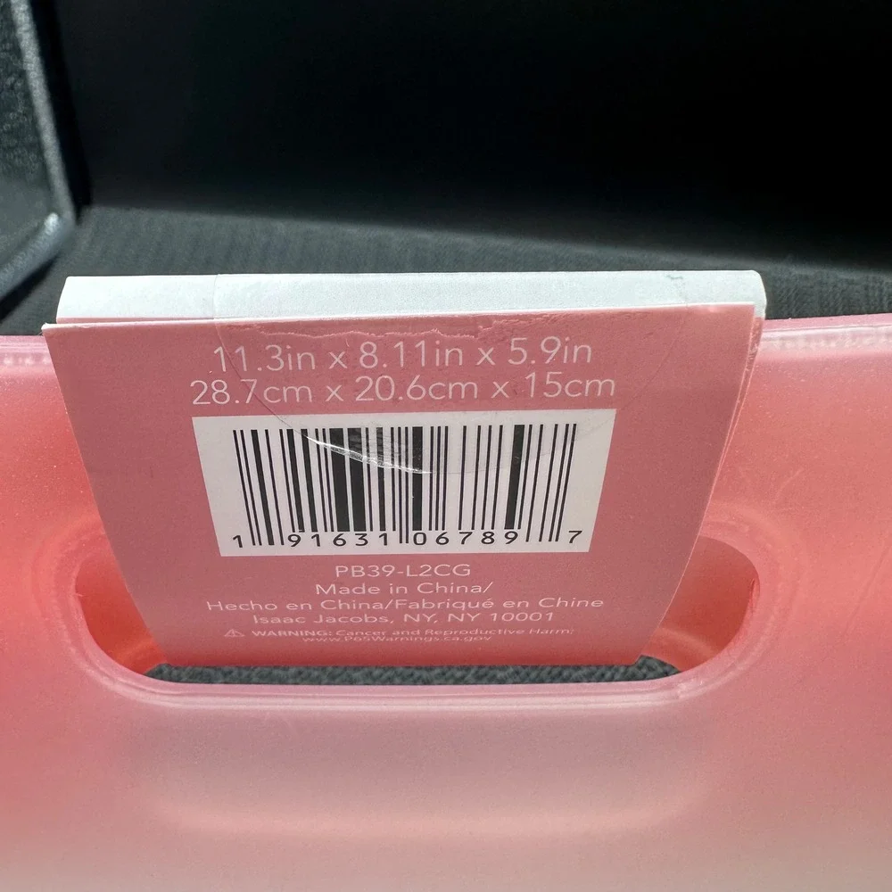 Isaac Jacobs Set of 2 Pink Ombre Storage Bins PB39-L2CG Plastic Organizers